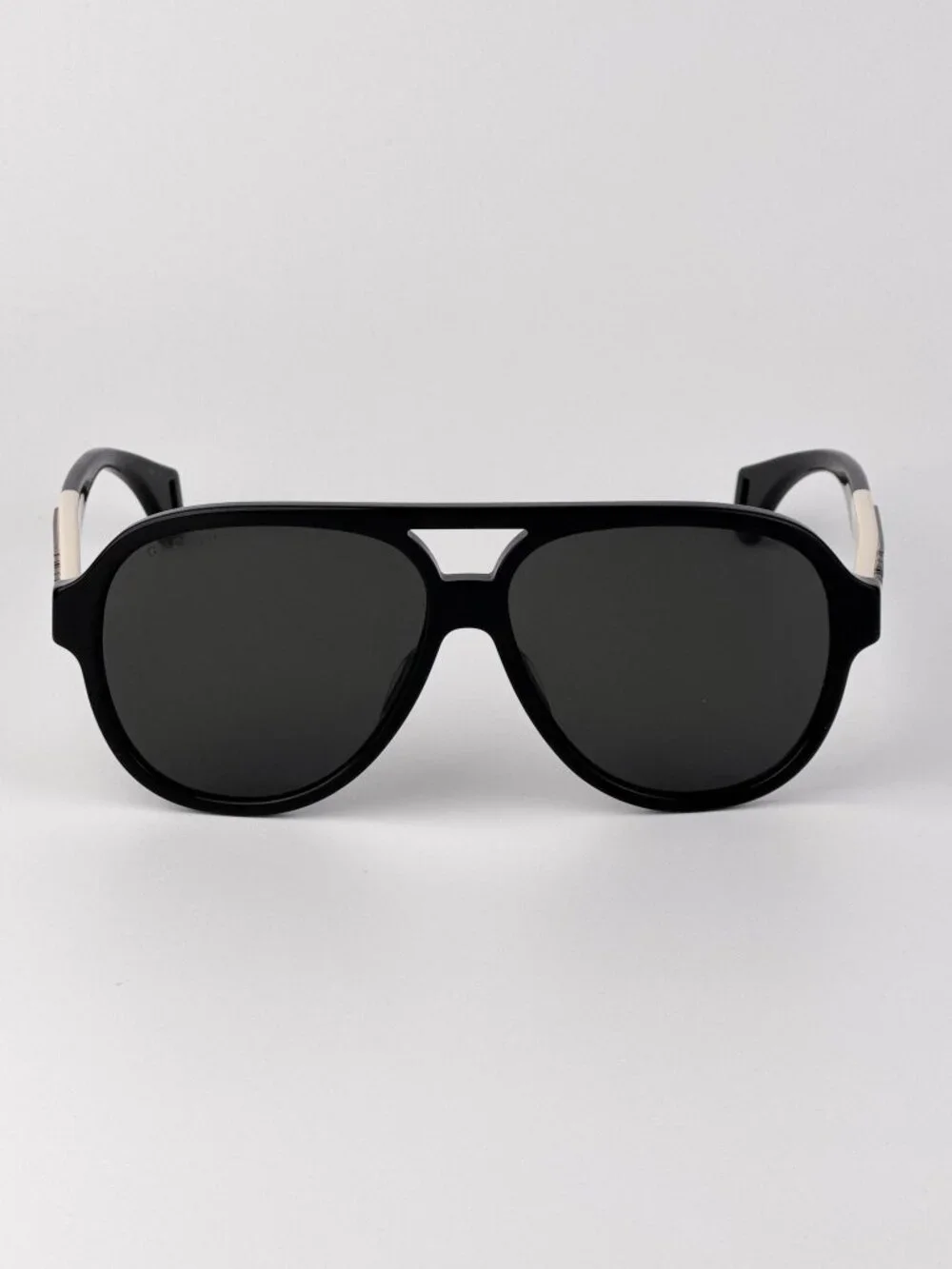 Gucci Unisex Sunglasses | Black & White Pilot Frame | Grey Lenses | GG0463S 002